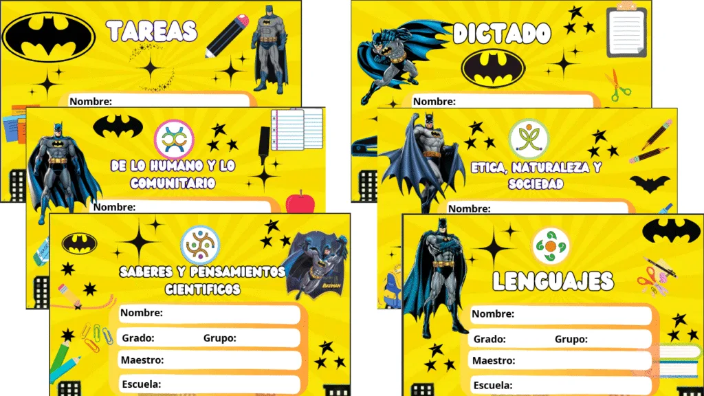 Etiquetas Escolares de Batman