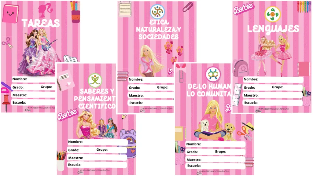 Portadas escolares de barbie
