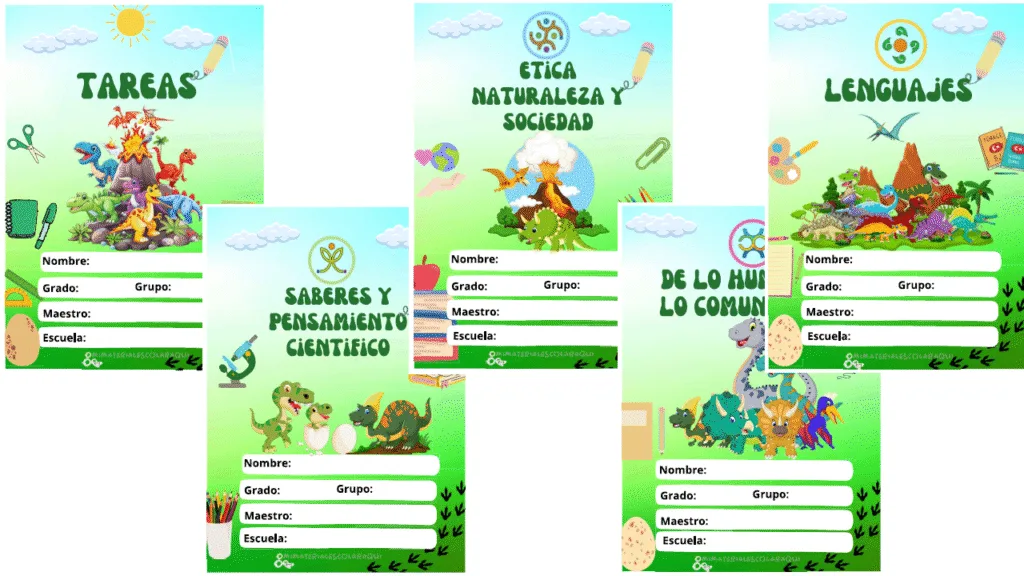 Portadas Escolares De Dinosaurios