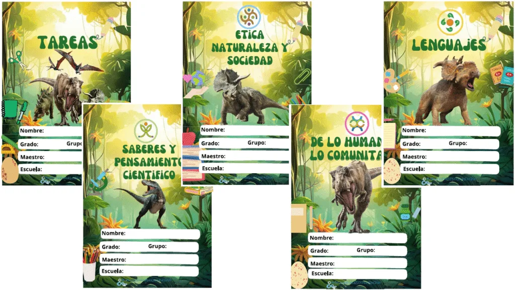 Portadas Escolares de Dinosaurios