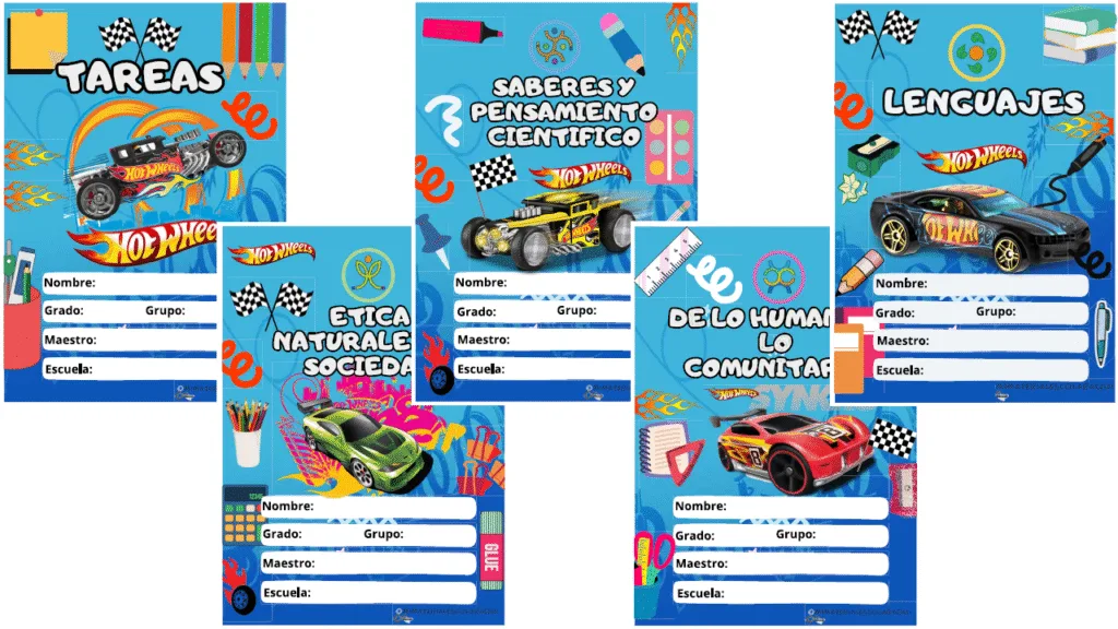 Portadas Escolares De Hot Wheels