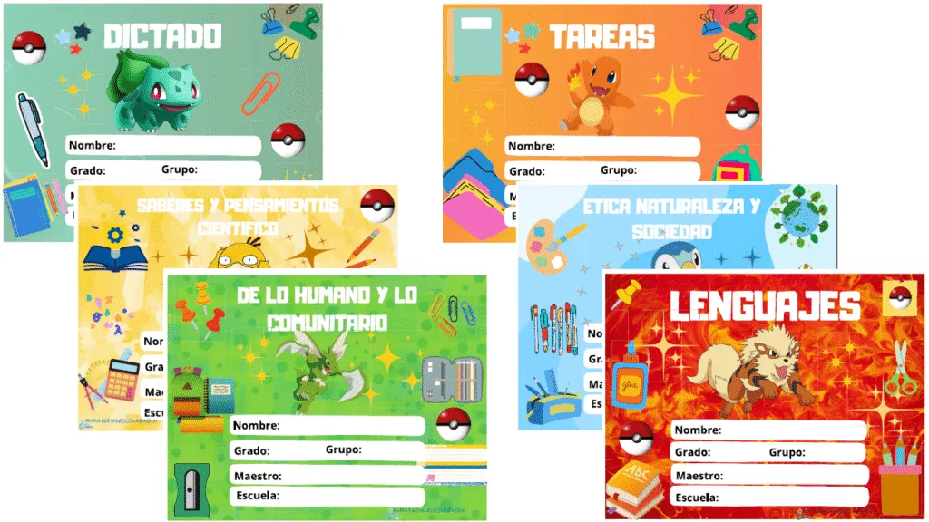 Portadas Escolares De Pokemon Forma Italiana