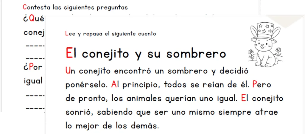 Cuento El Conejito Y Su Sombrero