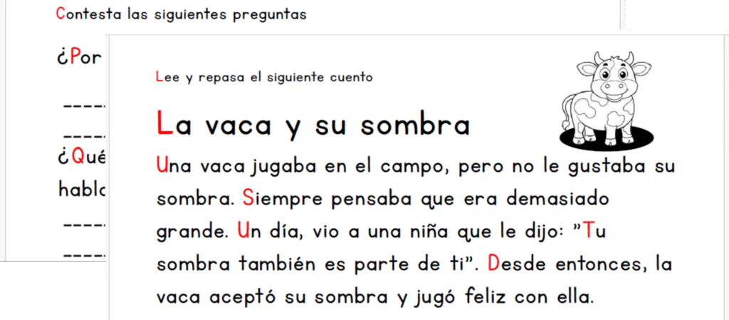 Cuento La Vaca Y Su Sombra