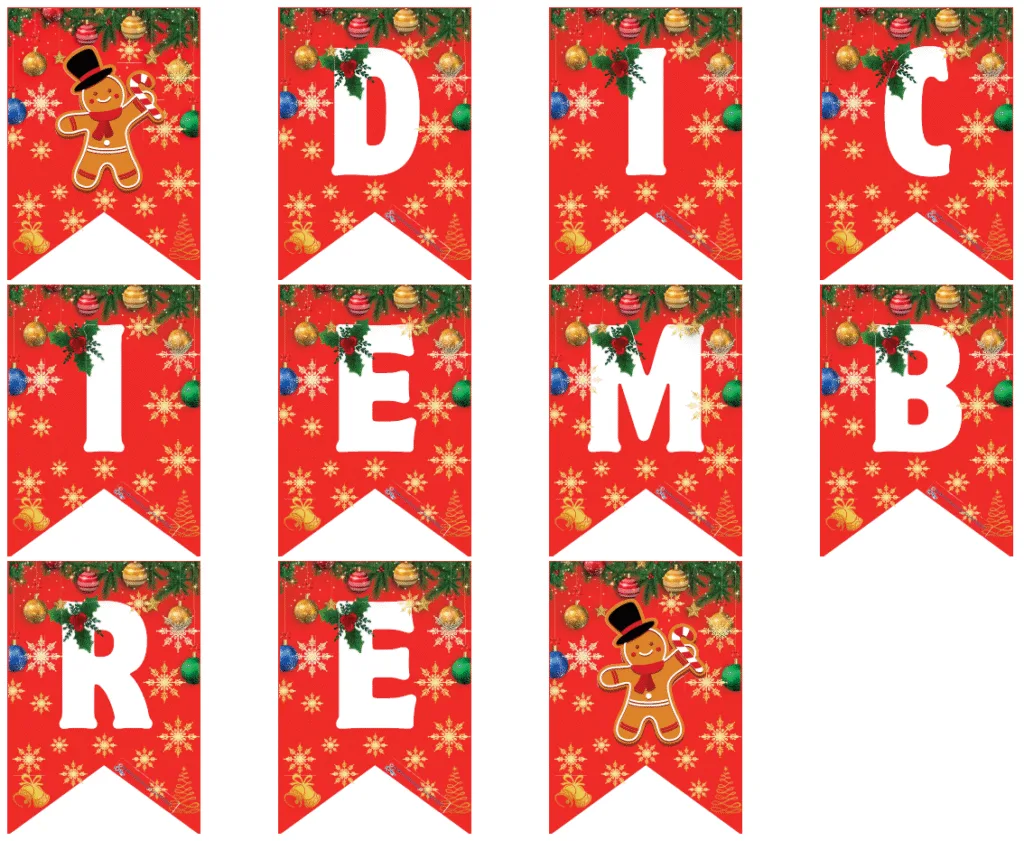 Banderín Del Mes De Diciembre
