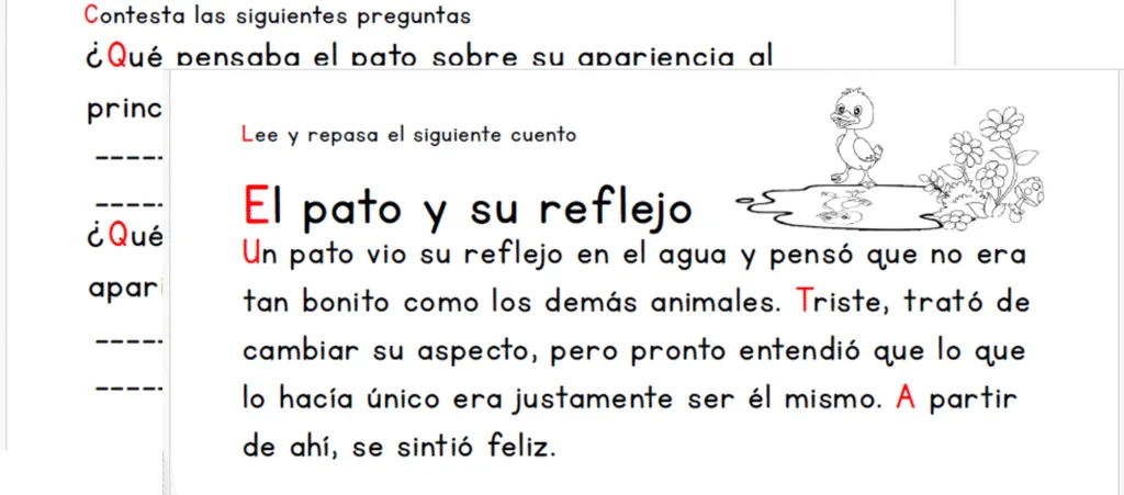 Cuento El Pato Y Su Reflejo