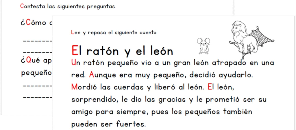 Cuento El Ratón Y El Leon