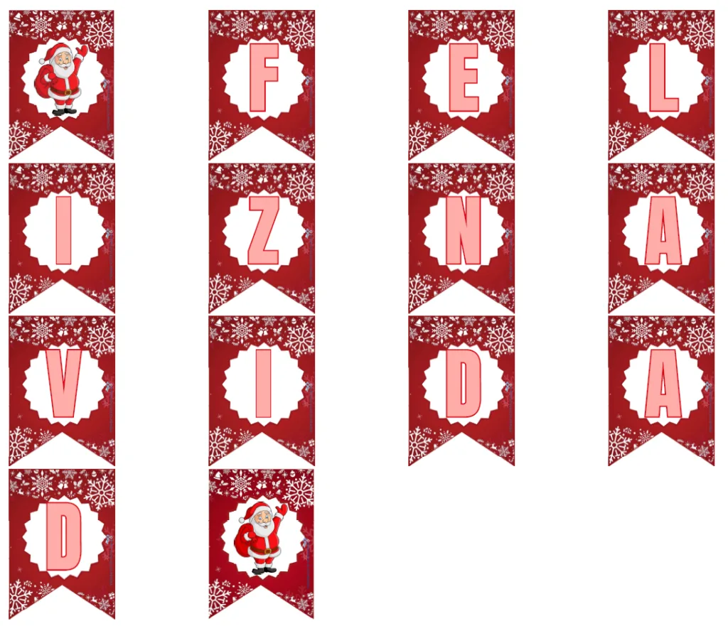 Banderín Rojo De Feliz Navidad