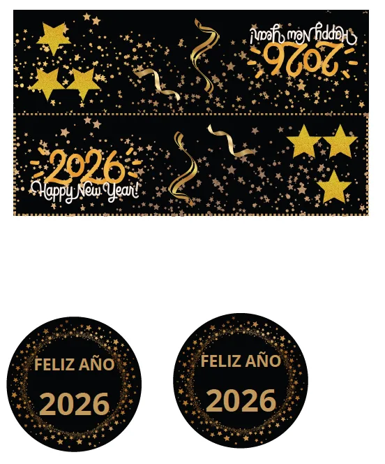 Etiquetas Para Dulceros Feliz Año Nuevo 2026