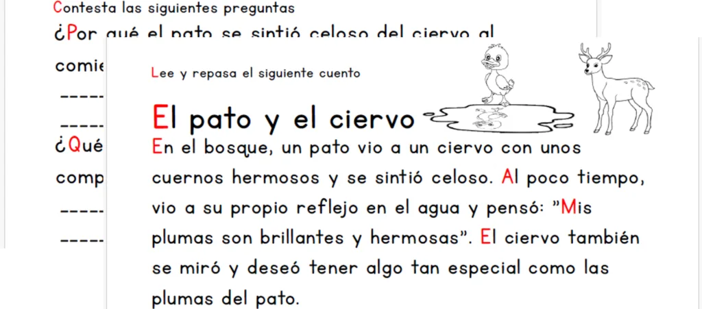Cuento El Pato Y El Ciervo