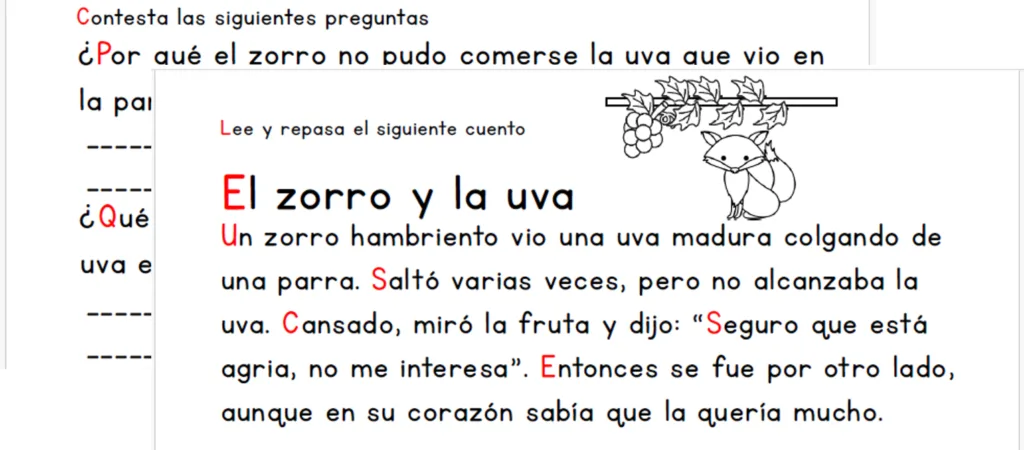 Cuento El Zorro Y La Uva