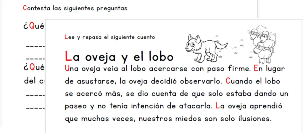 Cuento La Oveja Y El Lobo