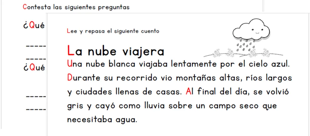 Cuento La Nube Viajera