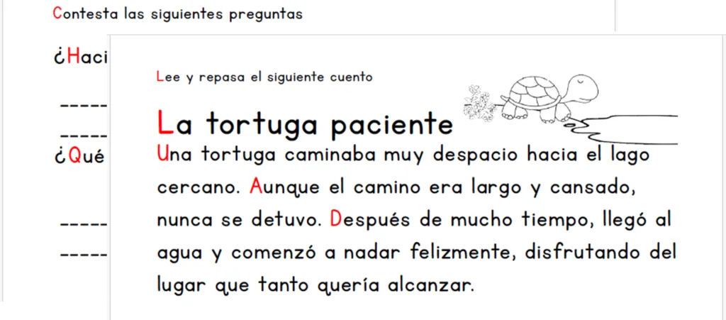 Cuento La Tortuga Paciente