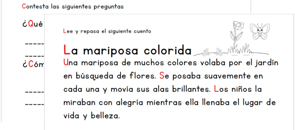 Cuento La Mariposa Colorida